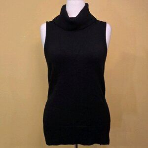 Carmen Marc Valvo Women Black Long Sleeveless Turtleneck Sweater Small Tunic NWT